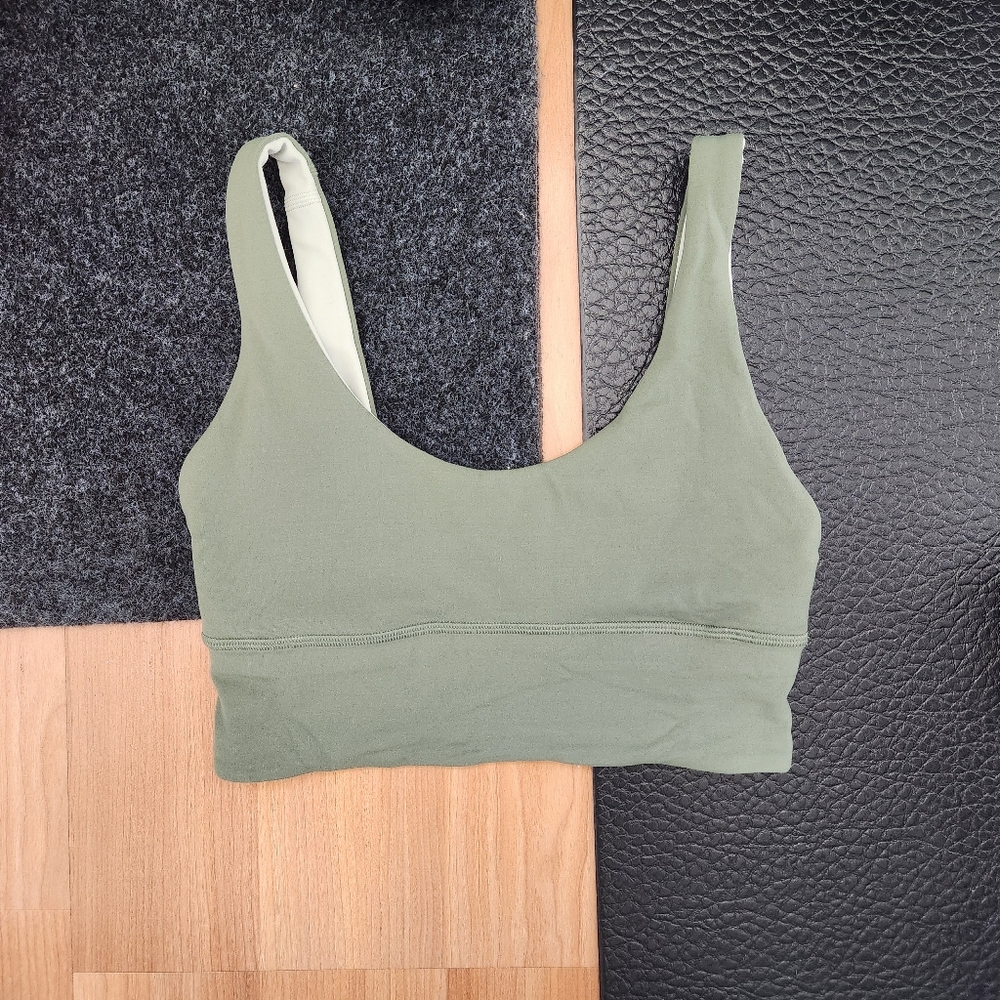Lululemon Align Bra Olive and Sage reversible sports bra